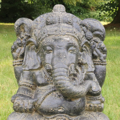 Ganesha Figur Hinduismus Buddhismus Gott Götterbote Ganapati Geschenk Garten Gartendeko Beton GRC 43 cm