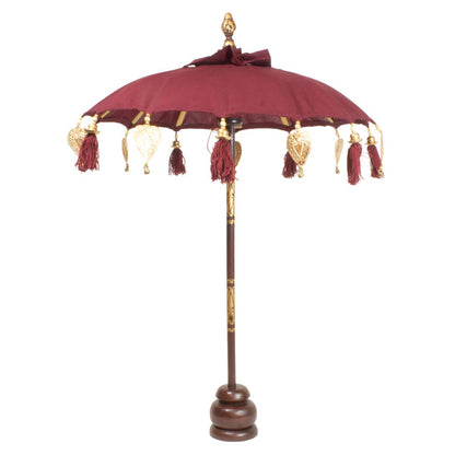 Kleiner Tischschirm aus Bali Garten Schirm Dekoration Party  Partyschirm Handarbeit Orient Dekoschirm ca. 62 cm Dunkelrot