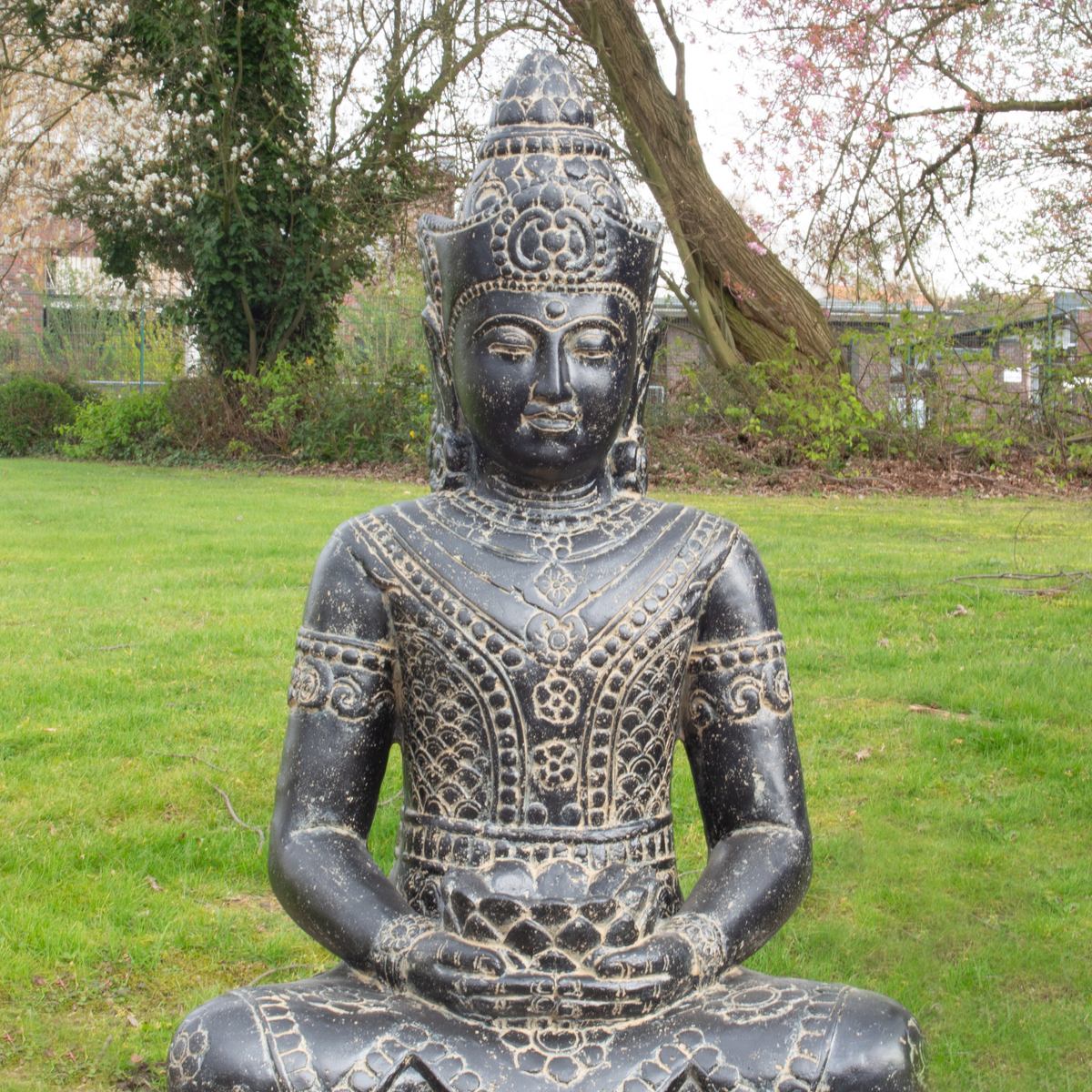 Buddha Statue sitzend Figur Skulptur Asien Indonesien Deko GRC Beton Gartenfigur 126 cm
