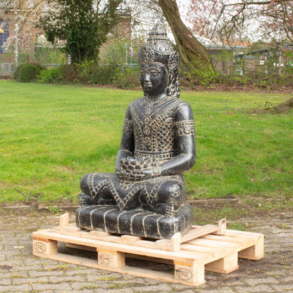 Buddha Statue sitzend Figur Skulptur Asien Indonesien Deko GRC Beton Gartenfigur 126 cm