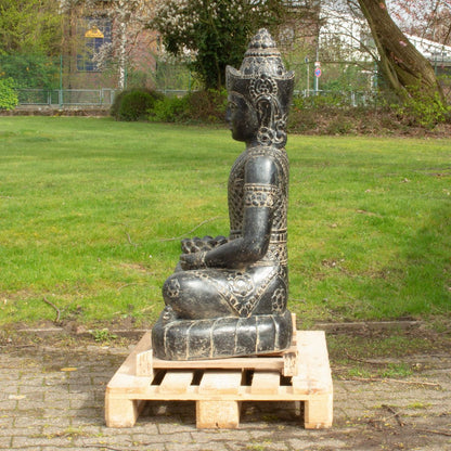 Buddha Statue sitzend Figur Skulptur Asien Indonesien Deko GRC Beton Gartenfigur 126 cm