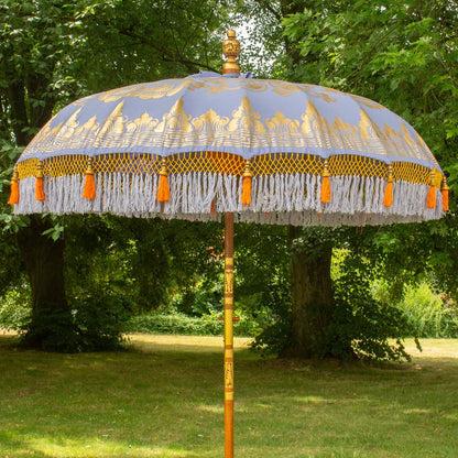Original Balinesischer Sonnenschirm Bali Schirm Flieder 185 cm Model Amara