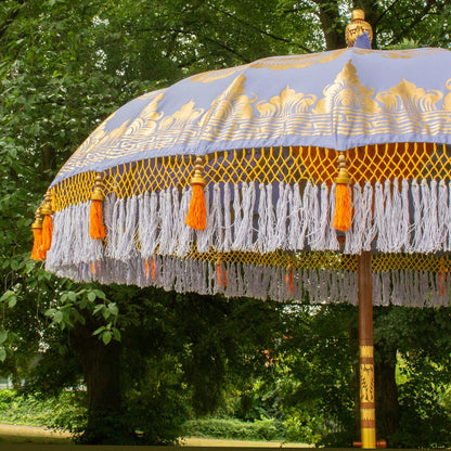 Original Balinesischer Sonnenschirm Bali Schirm Flieder 185 cm Model Amara