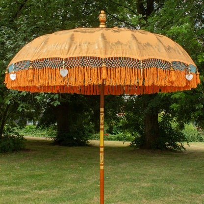 Original Balinesischer Sonnenschirm Bali Schirm Orange 185 cm Model Alessia