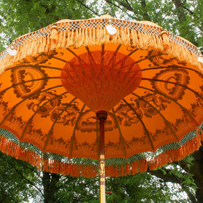 Original Balinesischer Sonnenschirm Bali Schirm Orange 185 cm Model Alessia