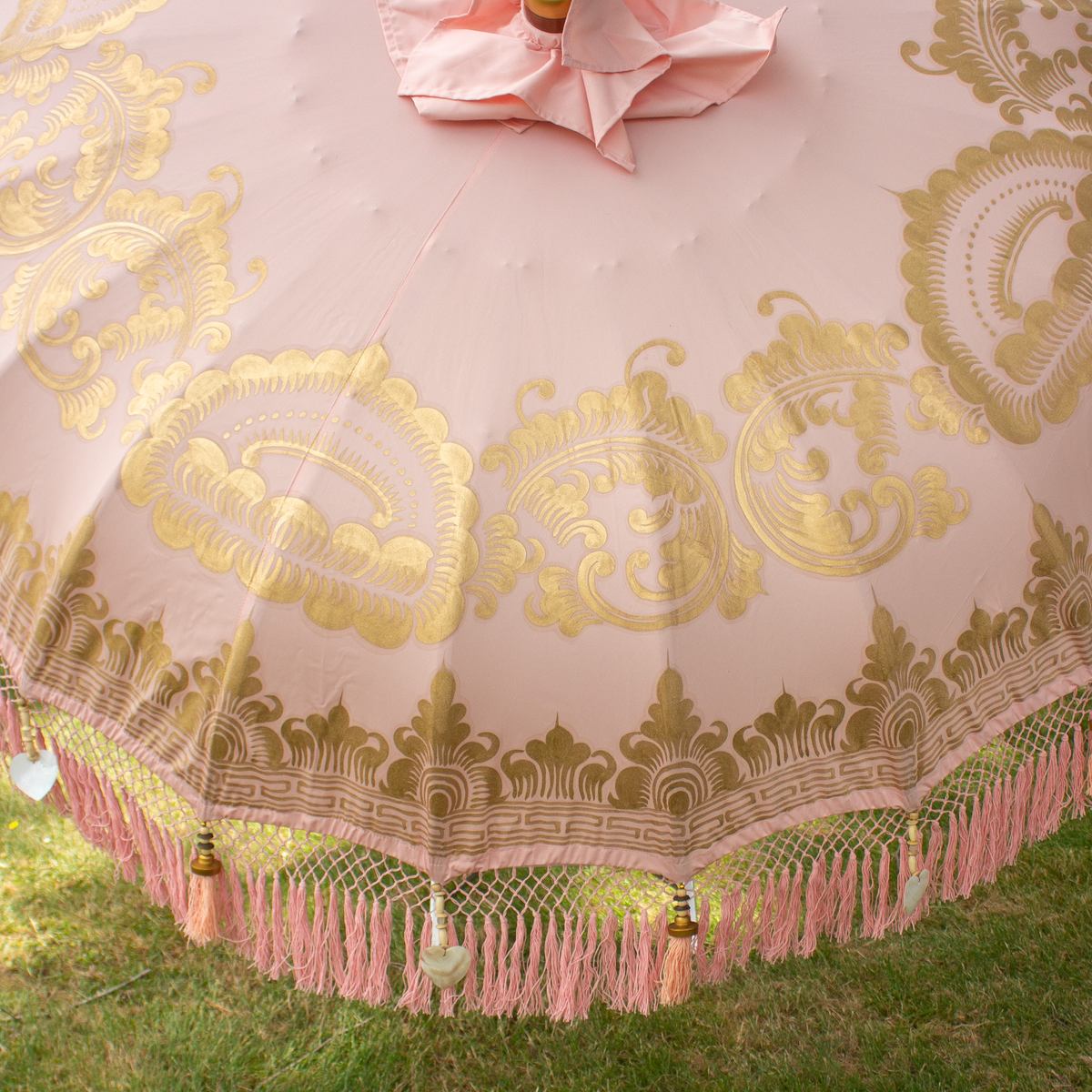 Original Balinesischer Sonnenschirm Bali Schirm Rosa 185 cm Model Ayu