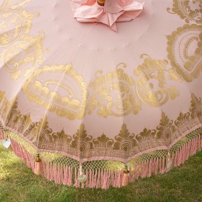 Original Balinesischer Sonnenschirm Bali Schirm Rosa 185 cm Model Ayu