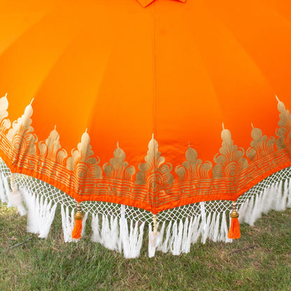 Original Balinesischer Sonnenschirm Bali Schirm Orange 185 cm Model Zora