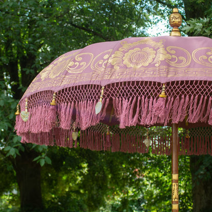 Original Balinesischer Sonnenschirm Bali Schirm Mauve 185 cm Model Stella