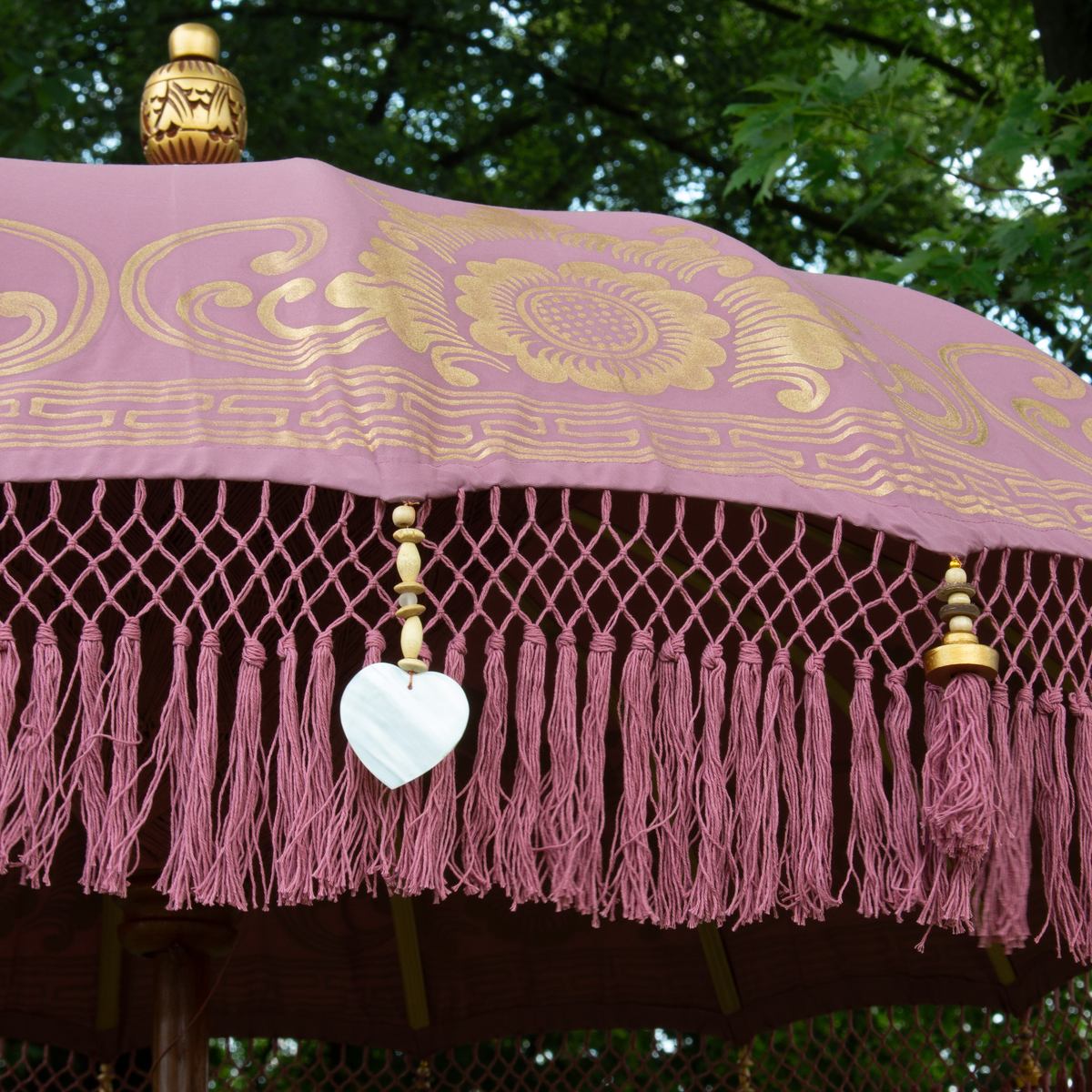 Original Balinesischer Sonnenschirm Bali Schirm Mauve 185 cm Model Stella