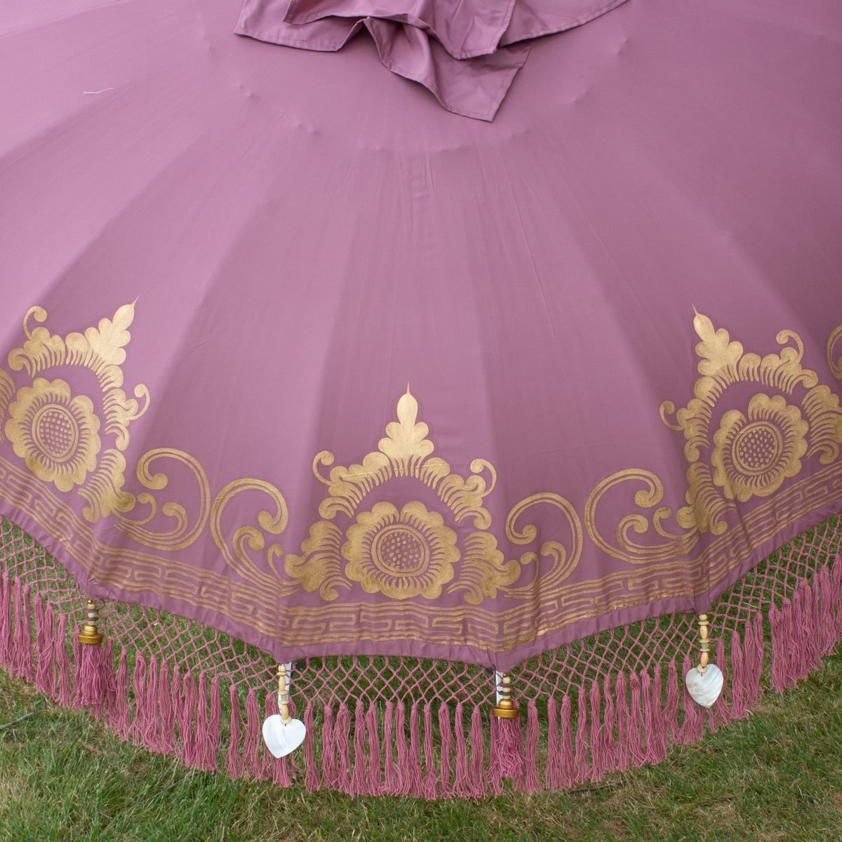Original Balinesischer Sonnenschirm Bali Schirm Mauve 185 cm Model Stella