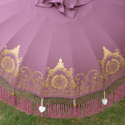 Original Balinesischer Sonnenschirm Bali Schirm Mauve 185 cm Model Stella