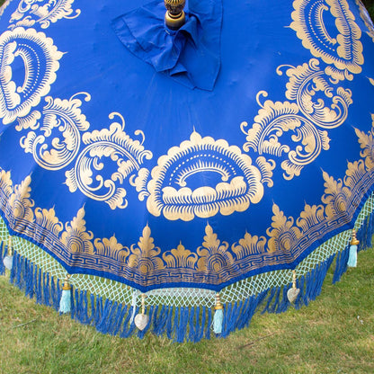 Original Balinesischer Sonnenschirm Bali Schirm Dunkelblau 185 cm Model Royal