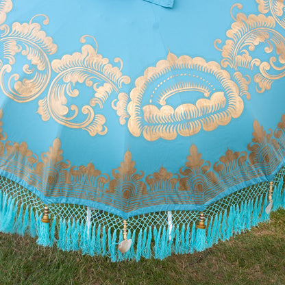 Original Balinesischer Sonnenschirm Bali Schirm Hellblau 185 cm Model Nerina