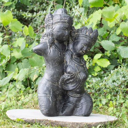 Rama Sita Figur Skulptur Stein Gott Statue Lavasand Bali Garten Deko ca. 40 cm