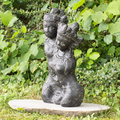 Rama Sita Figur Skulptur Stein Gott Statue Lavasand Bali Garten Deko ca. 40 cm
