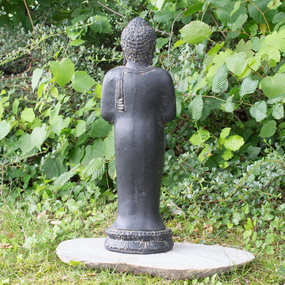 Buddha Figur Skulptur Stein Gartenfigur Lavasand Bali Buddha Gott Deko 50 cm