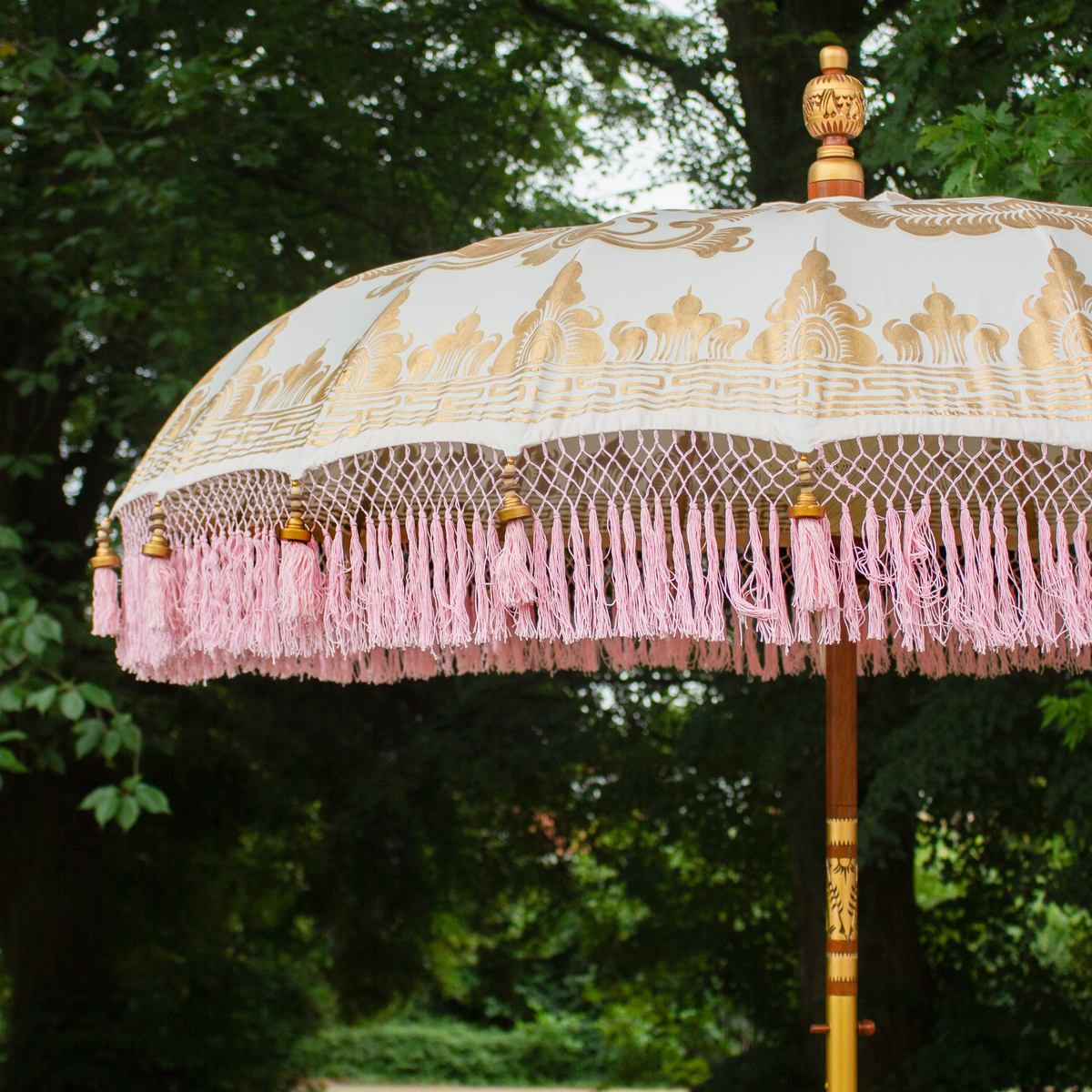 Original Balinesischer Sonnenschirm Bali Schirm Rosa 185 cm Model Sakura