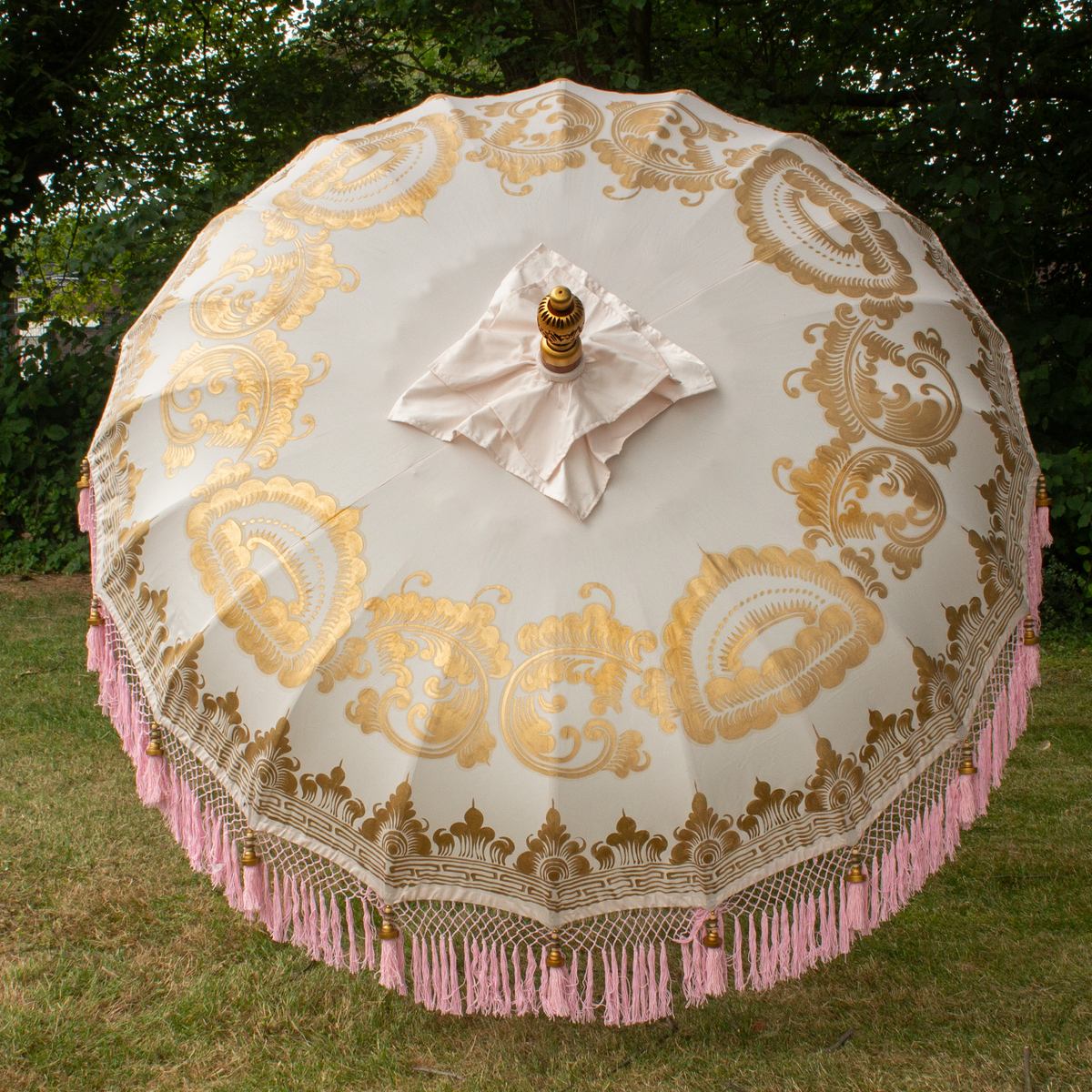 Original Balinesischer Sonnenschirm Bali Schirm Rosa 185 cm Model Sakura