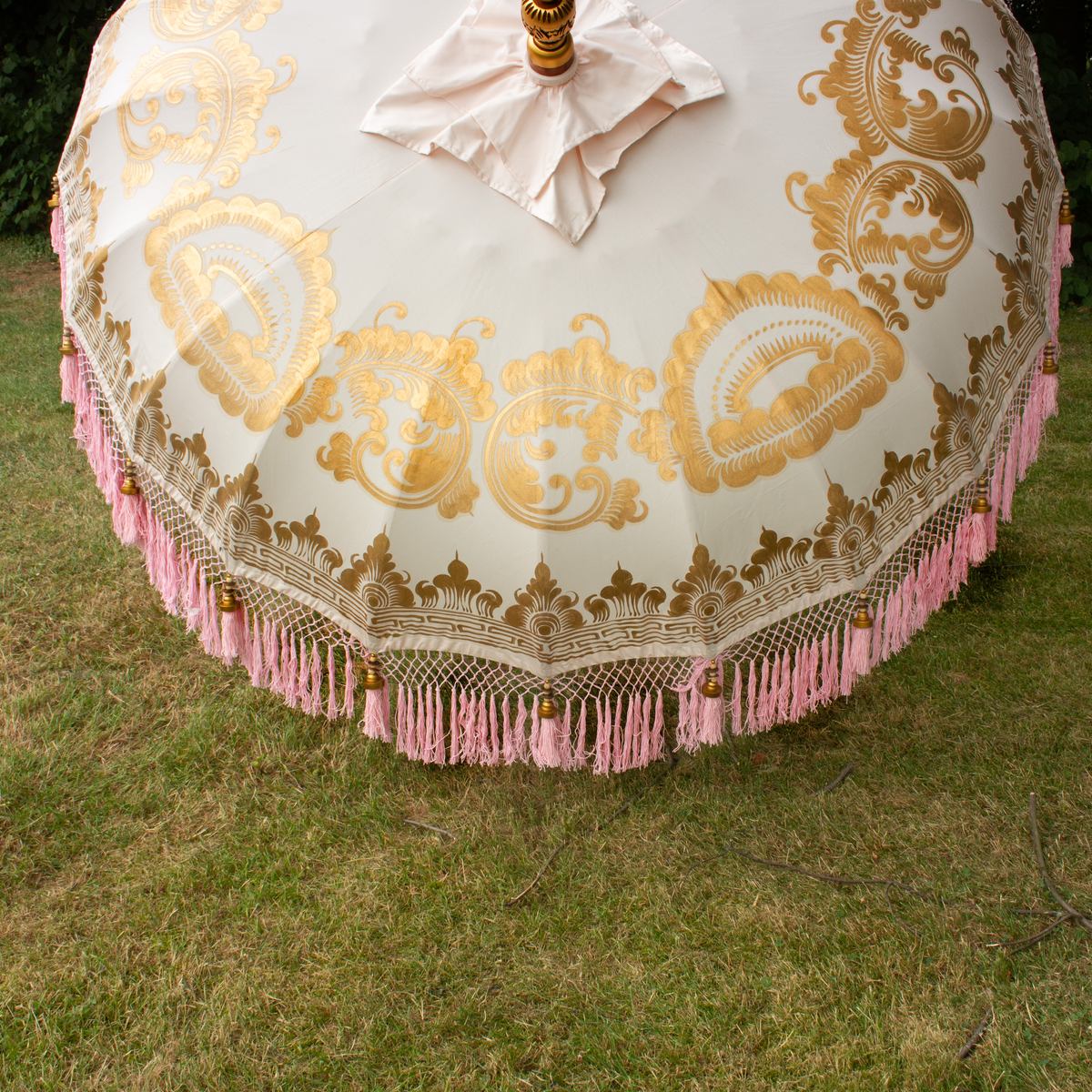 Original Balinesischer Sonnenschirm Bali Schirm Rosa 185 cm Model Sakura