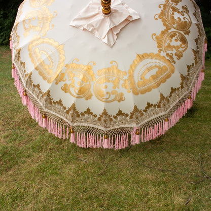 Original Balinesischer Sonnenschirm Bali Schirm Rosa 185 cm Model Sakura