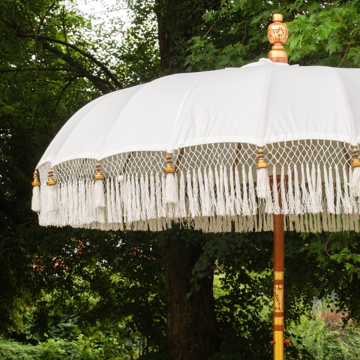 Original Balinesischer Sonnenschirm Bali Schirm Creme 185 cm Model Lauren