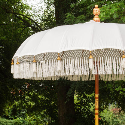 Original Balinesischer Sonnenschirm Bali Schirm Creme 185 cm Model Lauren