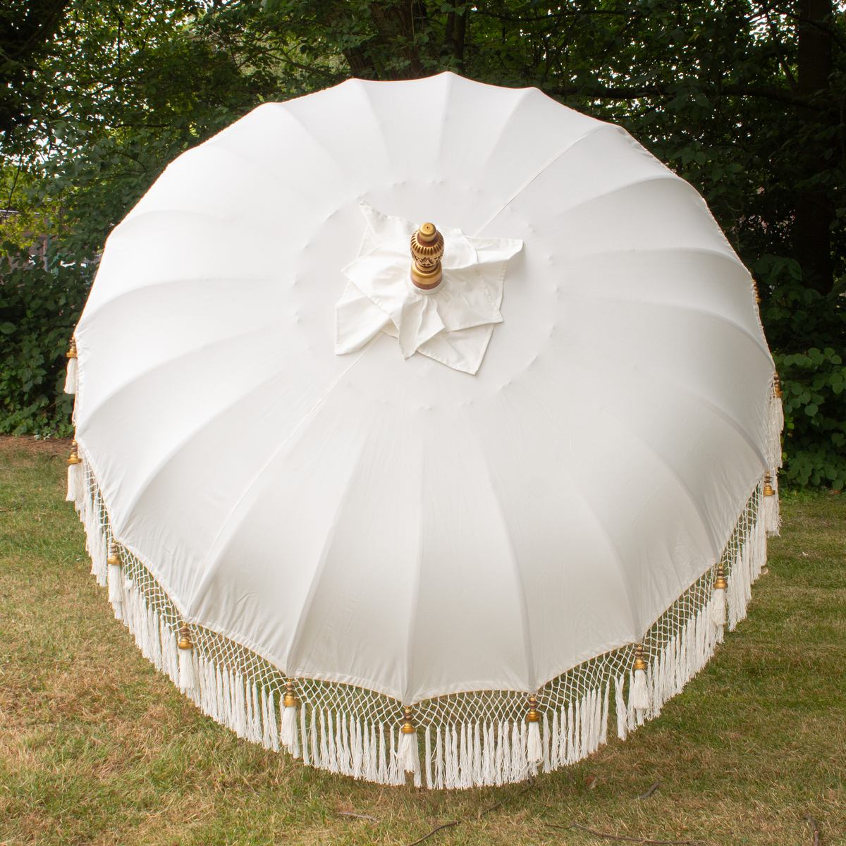 Original Balinesischer Sonnenschirm Bali Schirm Creme 185 cm Model Lauren