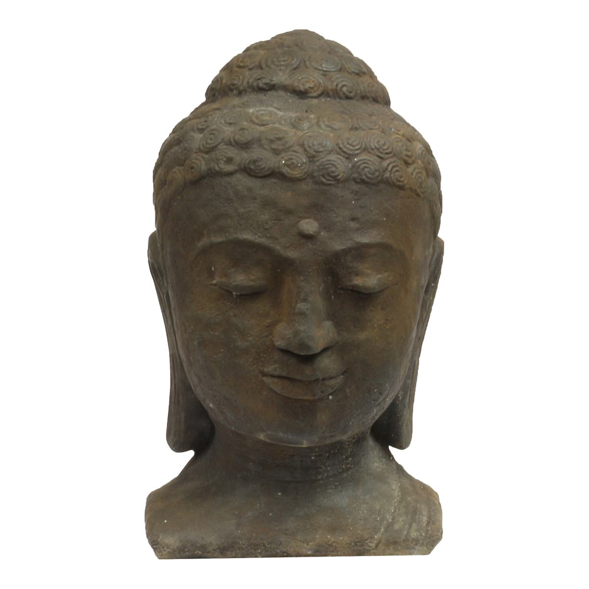 Buddha Kopf Head Steinfigur Skulptur Stein Massiv Bali Garten Deko 39 cm