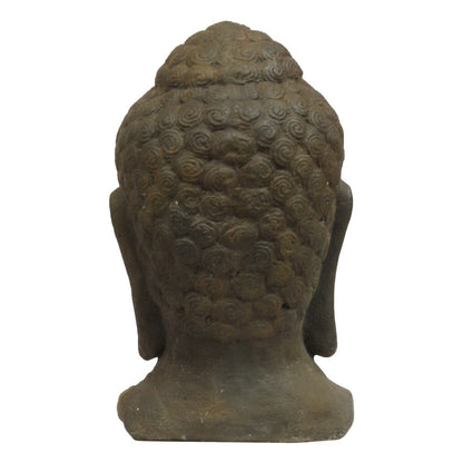 Buddha Kopf Head Steinfigur Skulptur Stein Massiv Bali Garten Deko 39 cm