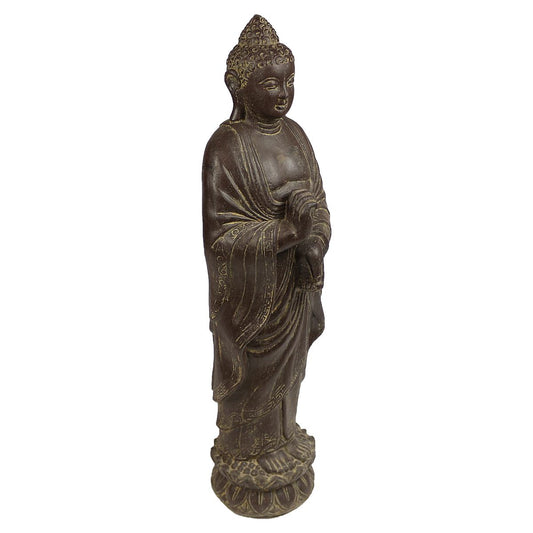 Buddha Stein Figur Statue Gartenfigur Steinfigur Dekofigur Gartendeko stehend Massiv 112 cm