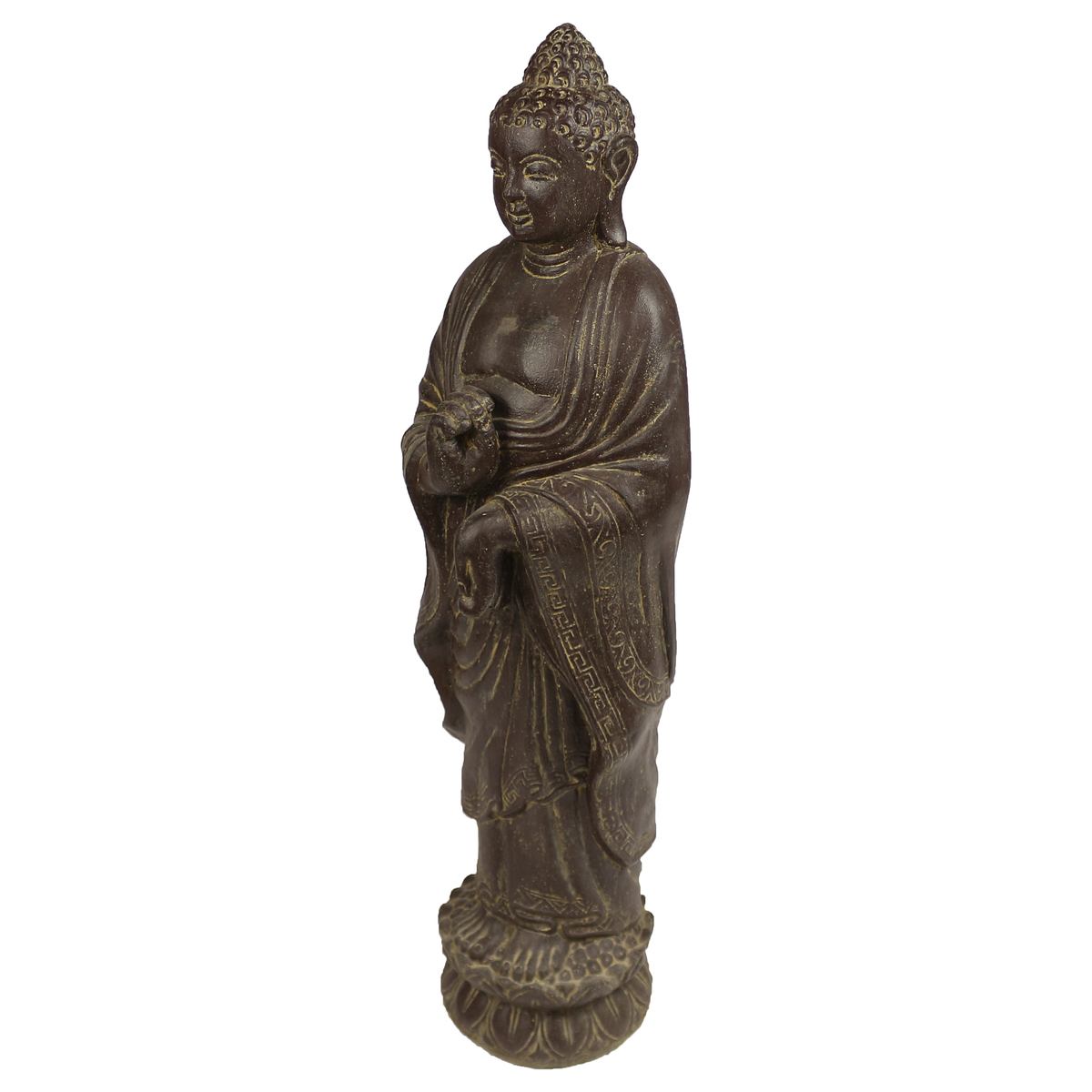 Buddha Stein Figur Statue Gartenfigur Steinfigur Dekofigur Gartendeko stehend Massiv 112 cm