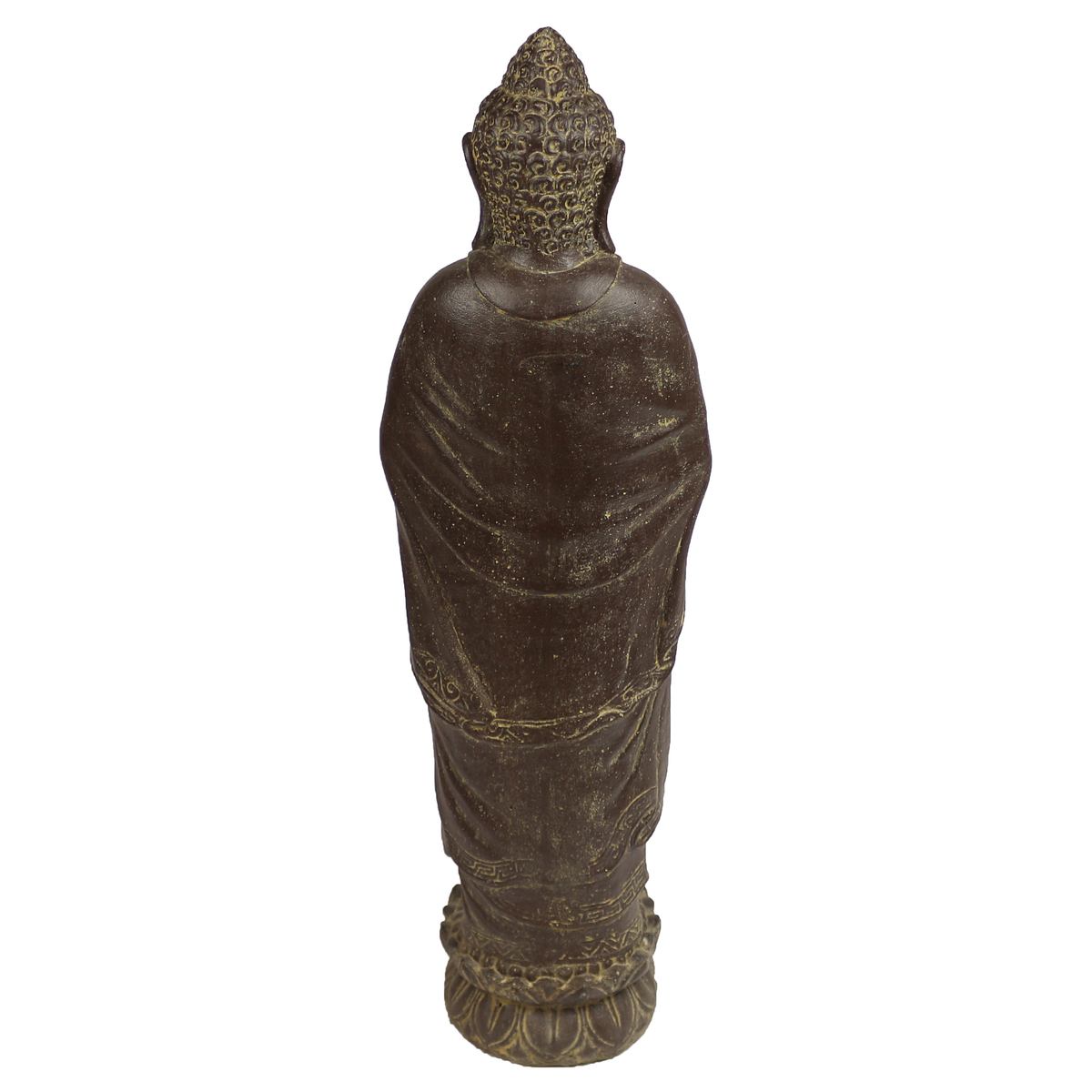 Buddha Stein Figur Statue Gartenfigur Steinfigur Dekofigur Gartendeko stehend Massiv 112 cm