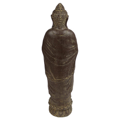 Buddha Stein Figur Statue Gartenfigur Steinfigur Dekofigur Gartendeko stehend Massiv 112 cm