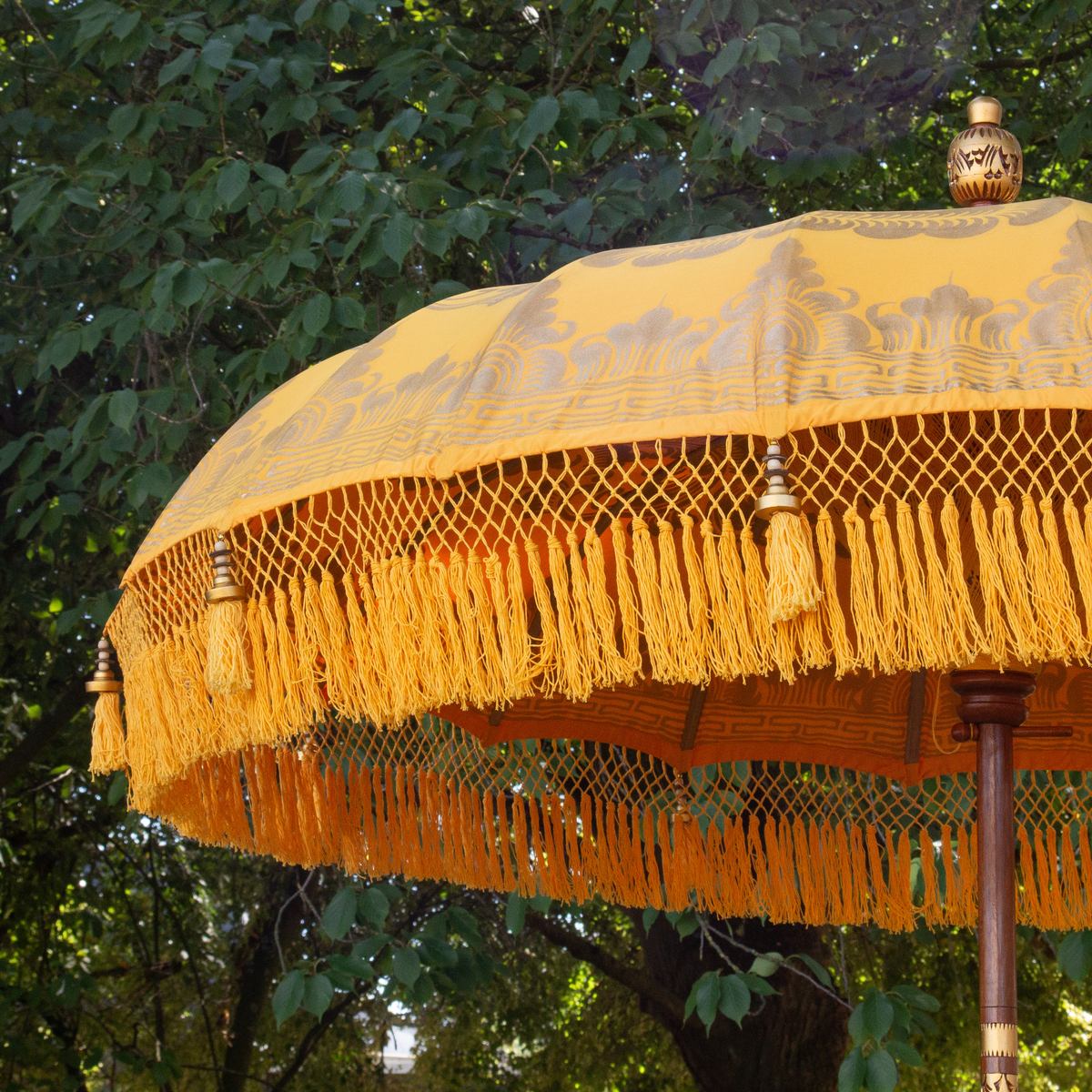 Original Balinesischer Sonnenschirm Bali Schirm Gelb 185 cm Model Solea
