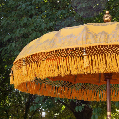 Original Balinesischer Sonnenschirm Bali Schirm Gelb 185 cm Model Solea