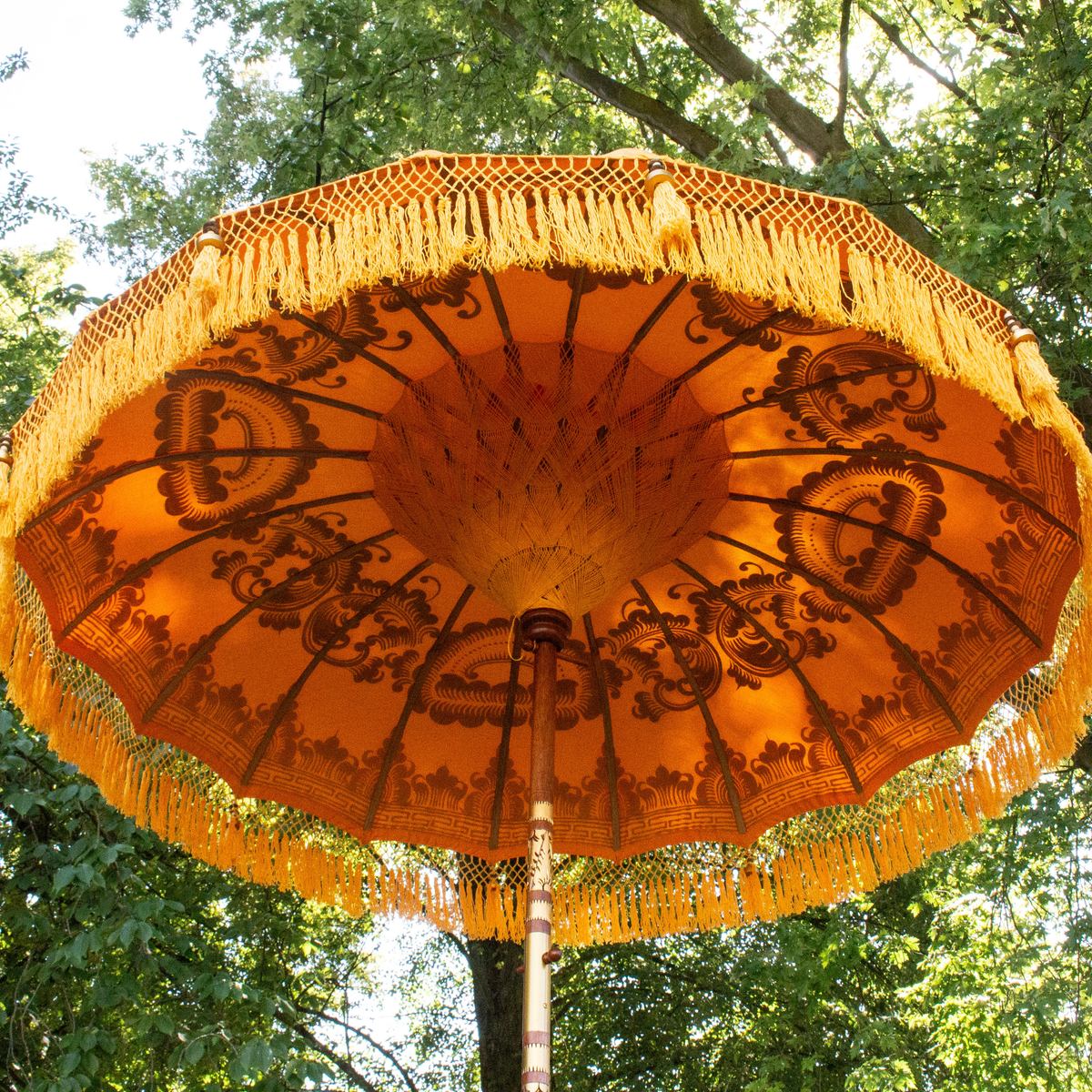 Original Balinesischer Sonnenschirm Bali Schirm Gelb 185 cm Model Solea
