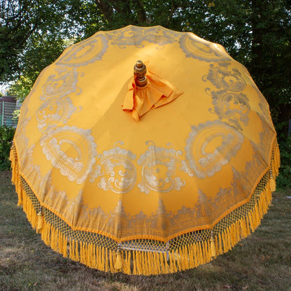 Original Balinesischer Sonnenschirm Bali Schirm Gelb 185 cm Model Solea