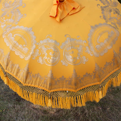 Original Balinesischer Sonnenschirm Bali Schirm Gelb 185 cm Model Solea
