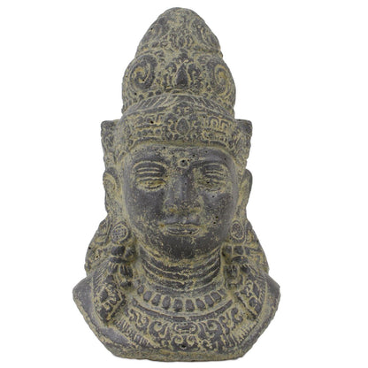 Shiva Buddha Kopf Skulptur Stein Lavasand Indonesien Bali Gott Schiwa Hinduismus Sri Dewi Deko 27cm