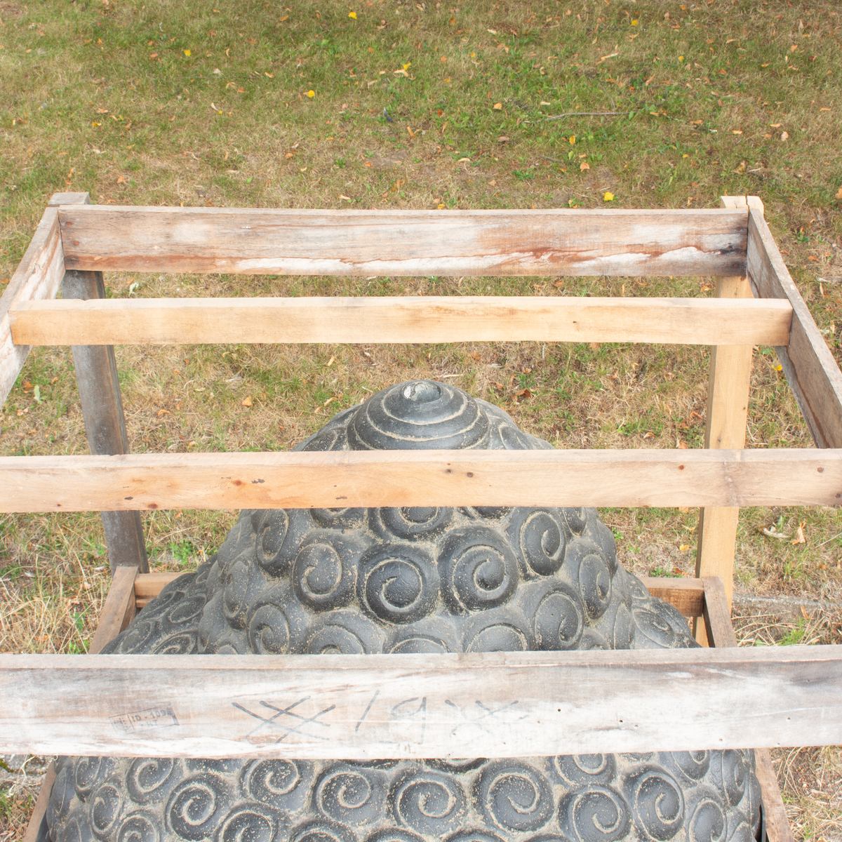 XXL Buddha Kopf Wasserspiel aus Lavasteinguss große Gartenfigur mit Wasserauslauf frostfeste Buddha-Figur 150 cm
