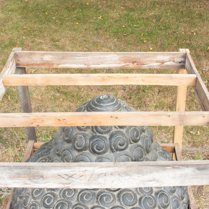 XXL Buddha Kopf Wasserspiel aus Lavasteinguss große Gartenfigur mit Wasserauslauf frostfeste Buddha-Figur 150 cm