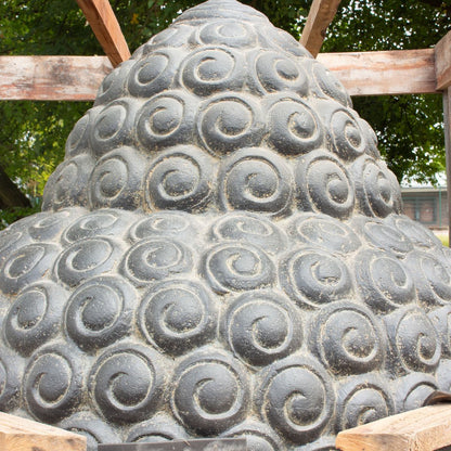 XXL Buddha Kopf Wasserspiel aus Lavasteinguss große Gartenfigur mit Wasserauslauf frostfeste Buddha-Figur 150 cm