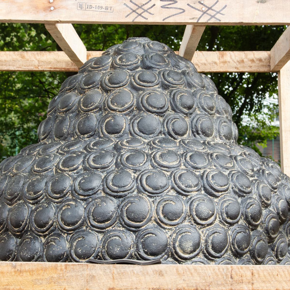 XXL Buddha Kopf Wasserspiel aus Lavasteinguss große Gartenfigur mit Wasserauslauf frostfeste Buddha-Figur 150 cm