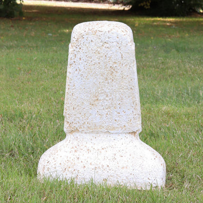 Osterinsel Moai Kopf Stein Steinfigur Gartenfigur Lavastein Figur Statue Steinguss Frostsicher für innen und außen Weiß 30 cm