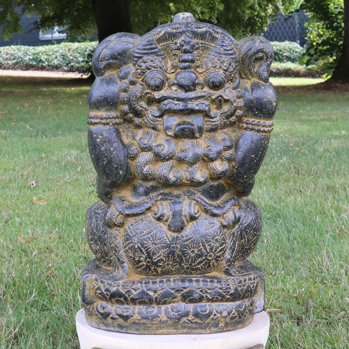 Ganesha Figur Hinduismus Buddhismus Gott Götterbote Ganapati Geschenk Garten Gartendeko Beton GRC Braun Antik 43 cm