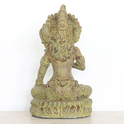 Sri Dewi Skulptur Stein Lavasand Indonesien Bali Gott Hinduismus Steinfigur Stein Figur Frostfest für innen oder außen sitzend 40 cm
