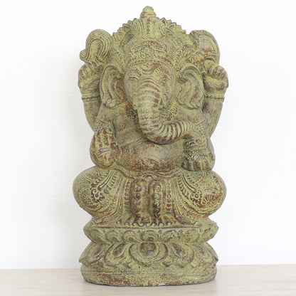 Ganesha Hinduismus Buddhismus Gott Götterbote Ganapati Geschenk Stein Lavastein 37 cm