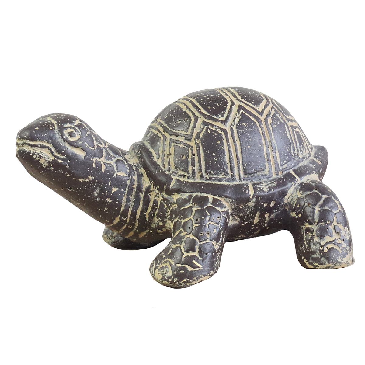 Schildkröte Schildkröten Figur Skulptur Stein Exotisch Statue Lavasand Bali Garten Deko 33 cm