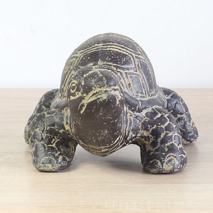 Schildkröte Schildkröten Figur Skulptur Stein Exotisch Statue Lavasand Bali Garten Deko 33 cm